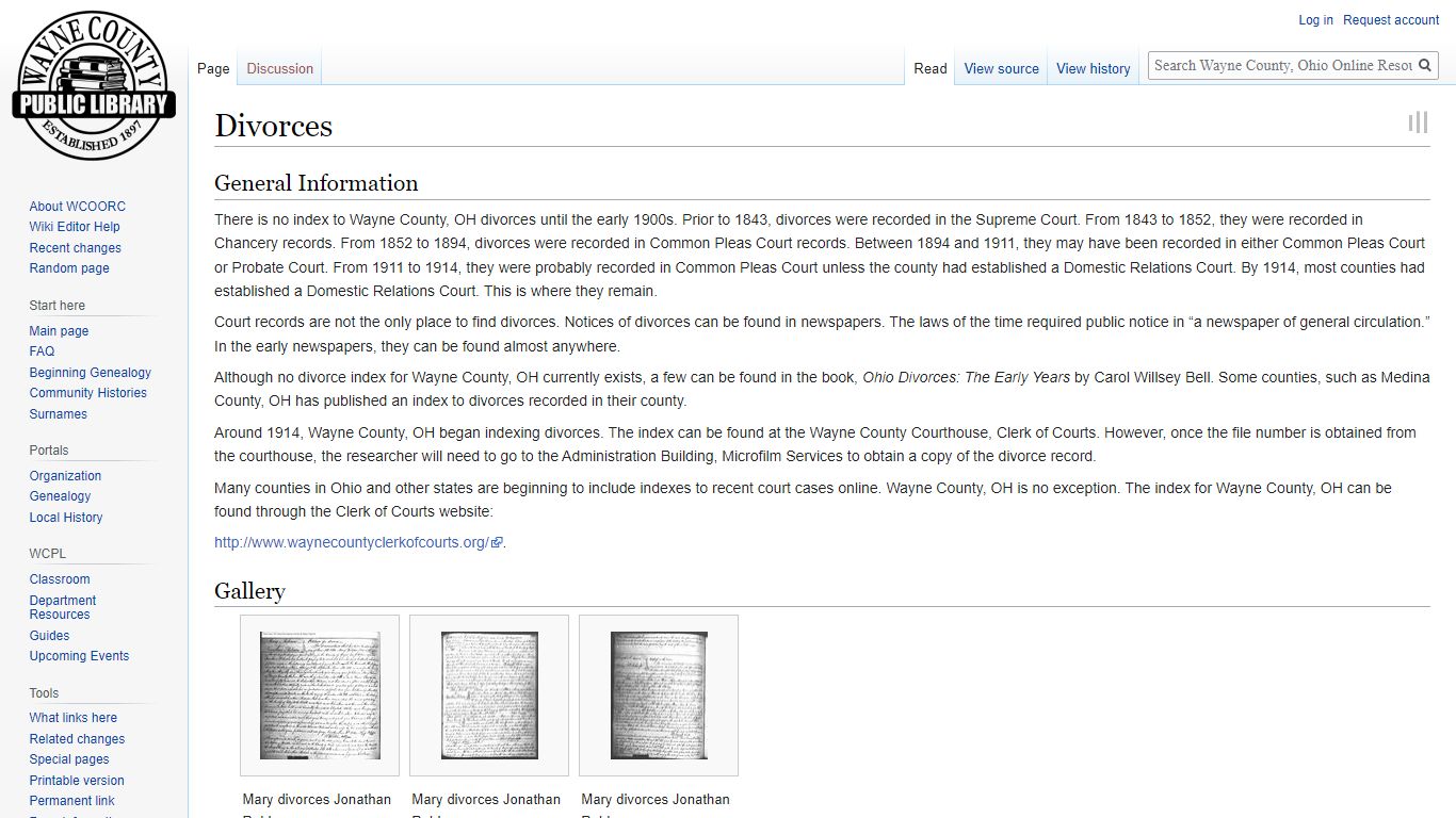 Divorces - Wayne County, Ohio Online Resource Center